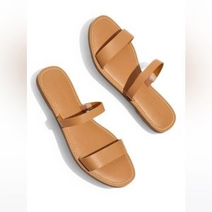 Madewell NWOT Broadway Double Strap Leather Slide Sandal Sz 6